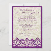 Damasgrens met dubbel Lijst (pruimen & beige) Kaart (Achterkant)