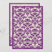 Damasgrens met dubbel Lijst (pruimen & beige) Kaart (Voorkant / Achterkant)