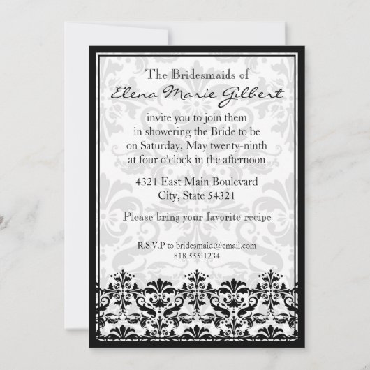 Damasgrens met dubbel Lijst (zwart-wit) Kaart (Achterkant)