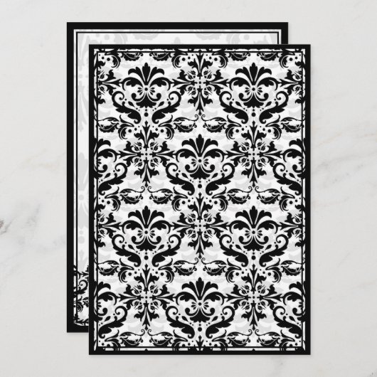 Damasgrens met dubbel Lijst (zwart-wit) Kaart (Voorkant / Achterkant)