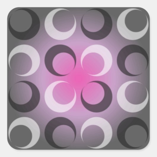 Damasgrijs en roze vierkante sticker (Voorkant)