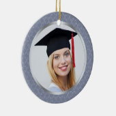 Damasgrijze blauwe Afstuderen foto Ornament (Rechts)