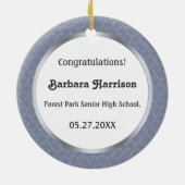Damasgrijze blauwe Afstuderen foto Ornament (Achterkant)