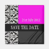 Damasheet roze sparen de Datum Magnet (Voorkant)