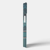  damasje blauwgroen bruin Monogram Case-Mate iPhone Case (Achterkant / Rechts)