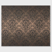 DAMASK1 ZWARTE MARBLE & BRONZE METAL (R) CADEAUPAPIER (Vlak)
