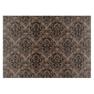 DAMASK1 ZWARTE MARBLE & BROWN COLORED PENCIL (R) SNIJPLANK