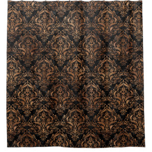 DAMASK1 ZWARTE MARBLE & BROWN STONE DOUCHEGORDIJN
