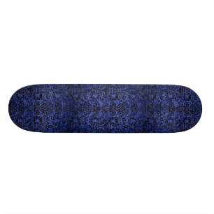 DAMASK2 ZWARTE MARBLE & BLUE BRUSHED METAL (R) SKATEBOARD
