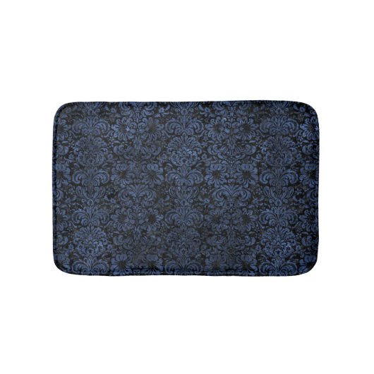 DAMASK2 ZWARTE MARBLE & BLUE STONE BADMAT (Voorkant)