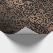 DAMASK2 ZWARTE MARBLE & BRONZE METAL (R) CADEAUPAPIER (Hoek)