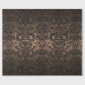 DAMASK2 ZWARTE MARBLE & BRONZE METAL (R) CADEAUPAPIER (Vlak)