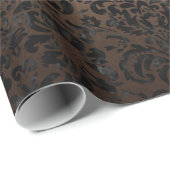 DAMASK2 ZWARTE MARBLE & BRONZE METAL (R) CADEAUPAPIER (Rol Hoek)