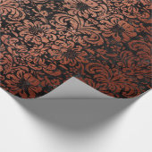 DAMASK2 ZWARTE MARBLE & KOPER BRUSHED METAL CADEAUPAPIER (Hoek)