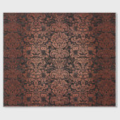 DAMASK2 ZWARTE MARBLE & KOPER BRUSHED METAL CADEAUPAPIER (Vlak)