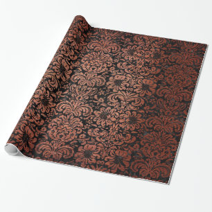 DAMASK2 ZWARTE MARBLE & KOPER BRUSHED METAL CADEAUPAPIER