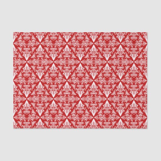 Damask 01 Red-White-Tissue Paper Wrap Tissuepapier (Voorkant)