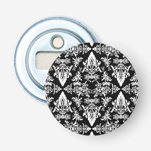 Damask 02 Black-White-Round flesopeners