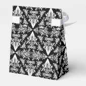 Damask 02 Black-White-Tent Style Favor boxes Bedankdoosjes (Achterkant)