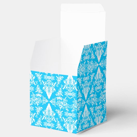 Damask 04 Lt Blue-White-Square Favor boxes Bedankdoosjes (Geopend)