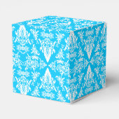 Damask 04 Lt Blue-White-Square Favor boxes Bedankdoosjes (Achterkant)