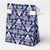 Damask 05 Navy-White-Tent Style Favor boxes Bedankdoosjes (Achterkant)