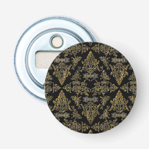 Damask 06 Black-Gold-Round flesopeners