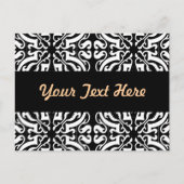 Damask 1 (zwart-wit) briefkaart (Voorkant)