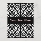 Damask 1 (zwart-wit) briefkaart (Voorkant)