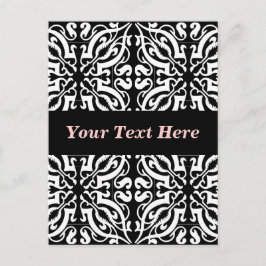 Damask 1 (zwart-wit) briefkaart