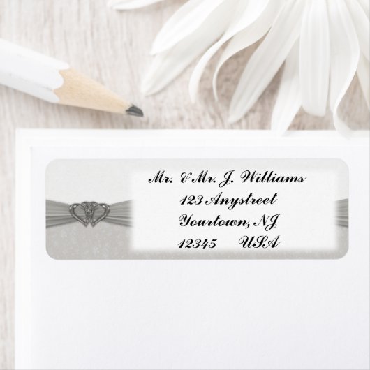 Damask 25th Jubileum Return Address Labels (Insitu)