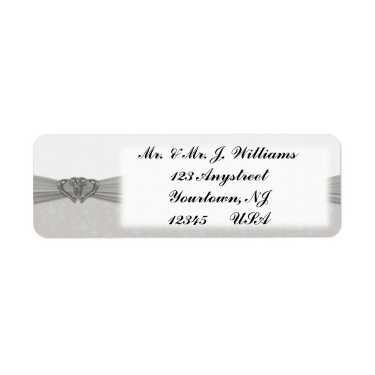 Damask 25th Jubileum Return Address Labels (Voorkant)