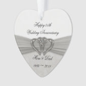 Damask 25th Wedding Jubileum AcrylOrnament Ornament (voorkant)