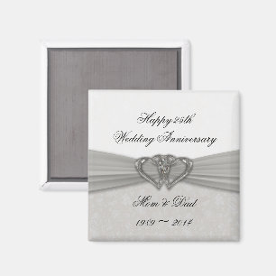 Damask 25th Wedding Jubileum Magnet