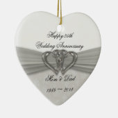Damask 25th Wedding Jubileum Ornament (Rechts)