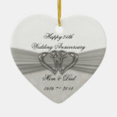 Damask 25th Wedding Jubileum Ornament (Voorkant)