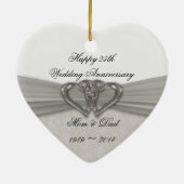 Damask 25th Wedding Jubileum Ornament (Achterkant)