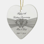 Damask 25th Wedding Jubileum Ornament (Links)