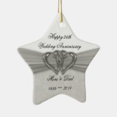 Damask 25th Wedding Jubileum Ornament (Rechts)