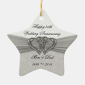 Damask 25th Wedding Jubileum Ornament (Voorkant)