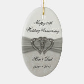 Damask 25th Wedding Jubileum Ornament (Rechts)