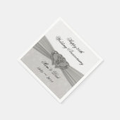 Damask 25th Wedding Jubileum Paper Napkins Servetten (Hoek)