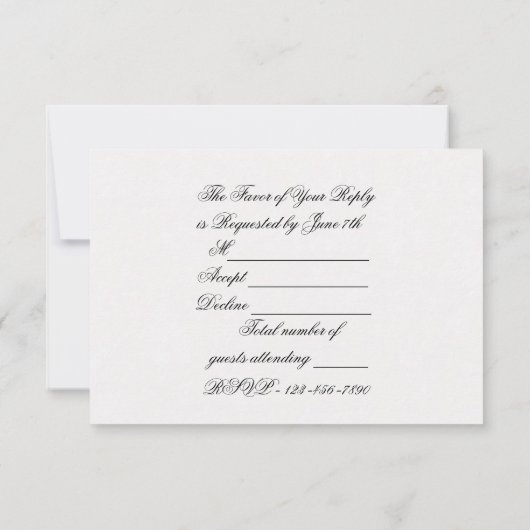 Damask 25th Wedding Jubileum RSVP (Achterkant)