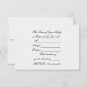 Damask 25th Wedding Jubileum RSVP Kaartje (Achterkant)