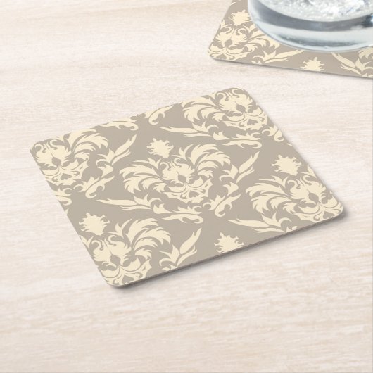 Damask 2 kartonnen onderzetters (Schuin)