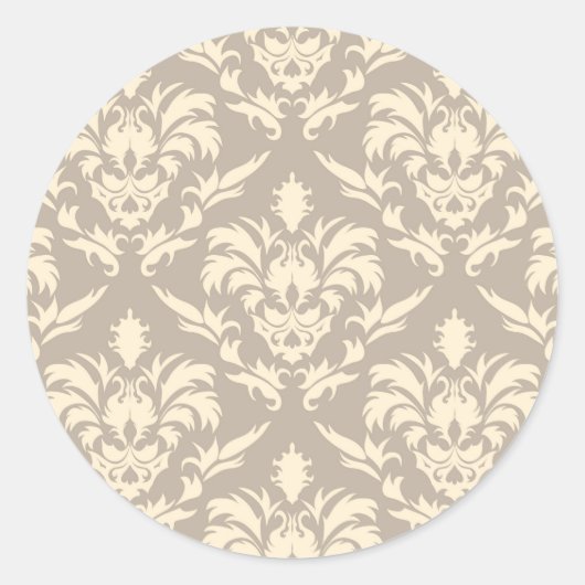 Damask 2 ronde sticker (Voorkant)
