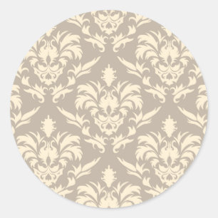 Damask 2 ronde sticker