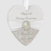 Damask 30th Wedding Jubileum AcrylOrnament Ornament (voorkant)