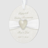 Damask 30th Wedding Jubileum AcrylOrnament Ornament (voorkant)