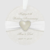 Damask 30th Wedding Jubileum AcrylOrnament Ornament (voorkant)